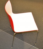 Arper Catifa 46, stablebar design-stol i plast/krom, Hvit/Rød, pent brukt