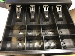 Kasseskuff / kassaskuff med datatilkopling, sort, DigiPos EC-410, pent brukt