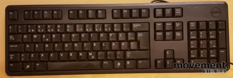 Dell tastatur til PC med USB tilkopling,sort farge Dell tastatur til PC med USB tilkopling,sort farge