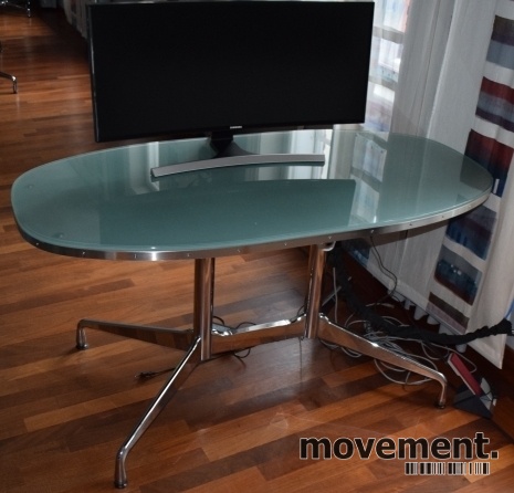 Solgt!Lekkert designskrivebord i glass / - 3 / 4