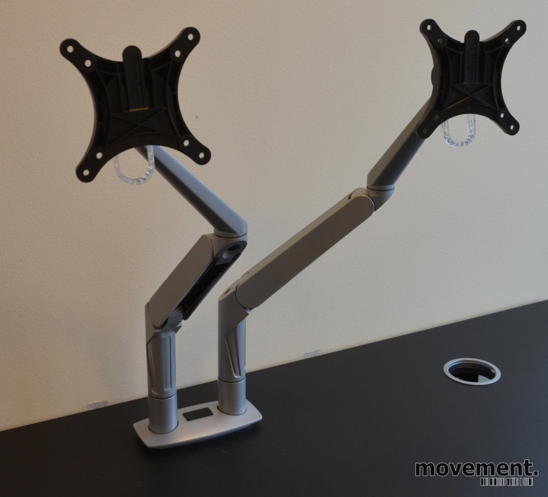 Solgt!Dobbelt skjermfeste for flatskjerm,Dual EVO monitor arm, pent brukt