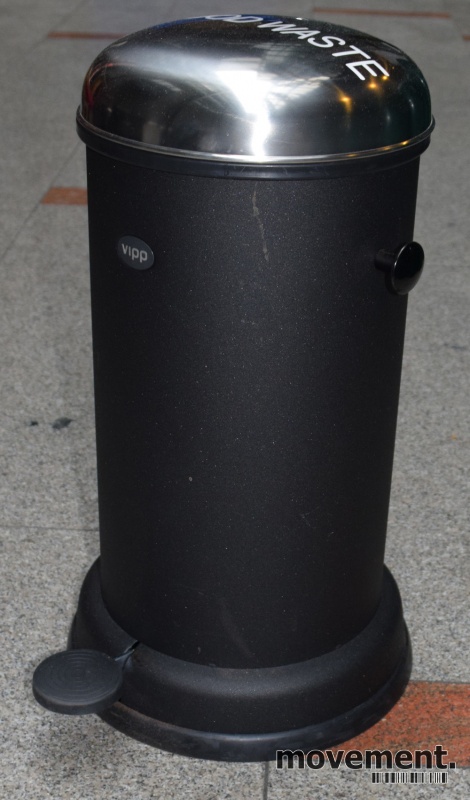 Solgt!Vipp pedalbøtte i sort, høyde 51cm, - 2 / 3
