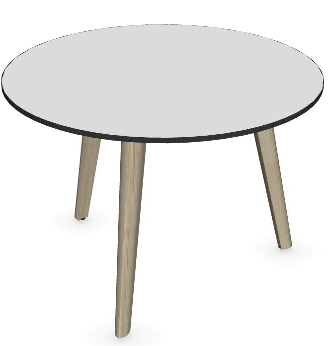 Rundt loungebord / sofabord i hvit