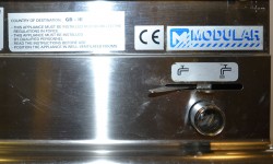 Vannbad / varmebad i rustfritt stål fra Modular, 400V, 70cm bredde, pent brukt