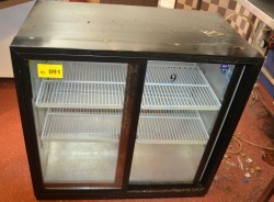 Dobbelt bruskjøleskap m/glassdør fra Frigoglass, 90cm bredde, 87cm høyde, pent brukt