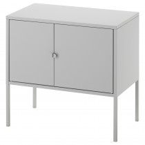Lite skap i grålakkert metall, Ikea Lixhult serie, 60cm bredde, 57cm høyde, pent brukt