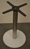 Møtebord / konferansebord i hvitt / satinert stål (rund fot), 240x100cm, NY / UBRUKT