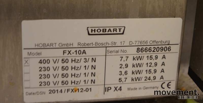 Solgt!Hobart FX-10A Oppvaskmaskin for - 2 / 2