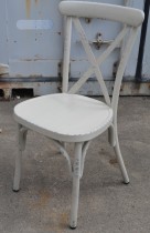 Kafestol / stol for uteservering i aluminium, hvit, vintage-look, pent brukt