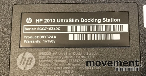Solgt!HP 2013 Ultraslim Docking Station, - 3 / 3