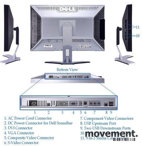 Solgt!LCD-monitor for PC, DELL 2407WFPB, - 2 / 2