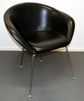 Hybodan X line stol i sort perforertmetall krom, design 3 stk Hybodan X line stol i sort perforert metall krom
