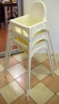Barnestol / babystol, modell ANTILOP fra Ikea, hvit med hvite ben, brukt