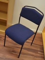 IKEA Särna konferansestol / stablestol i blått stoff, sortlakkert ramme, pent brukt