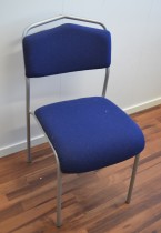 IKEA Särna konferansestol / stablestol i blått stoff, grålakkert ramme, pent brukt