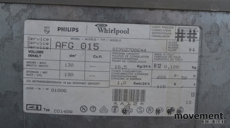 Solgt!Whirlpool AFG015 liten fryseboks - 2 / 2