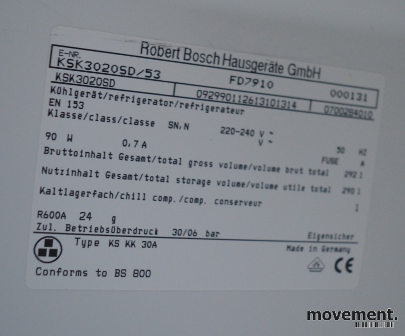 Solgt!Bosch kjøleskap i hvitt, KSK3020SD, - 2 / 2
