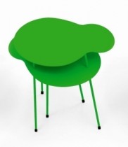 Loungebord i grønnlakkert metall fra Offecct, modell Amazonas, 50x40cm, pent brukt