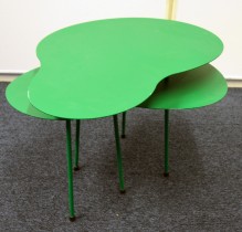 Loungebord i grønnlakkert metall fra Offecct, modell Amazonas, 55x48cm, pent brukt