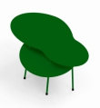 Solgt!Loungebord i grønnlakkert metall - 1 / 3