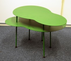 Loungebord i grønnlakkert metall fra Offecct, modell Amazonas, 55x48cm, pent brukt