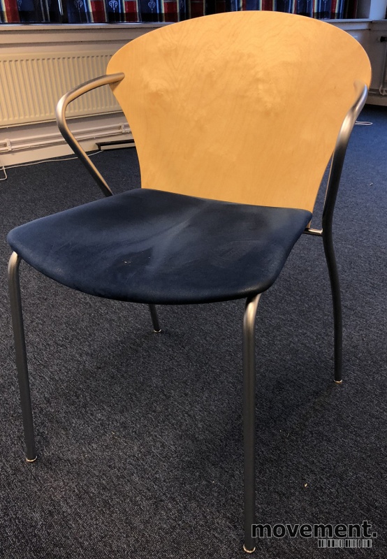 Solgt!Konferansestol i bjerk med sete i - 1 / 3