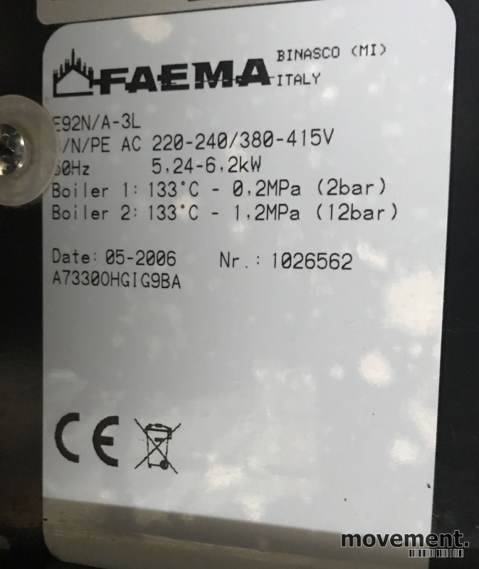 Solgt!Faema E92 Elite espressomaskin i - 5 / 5