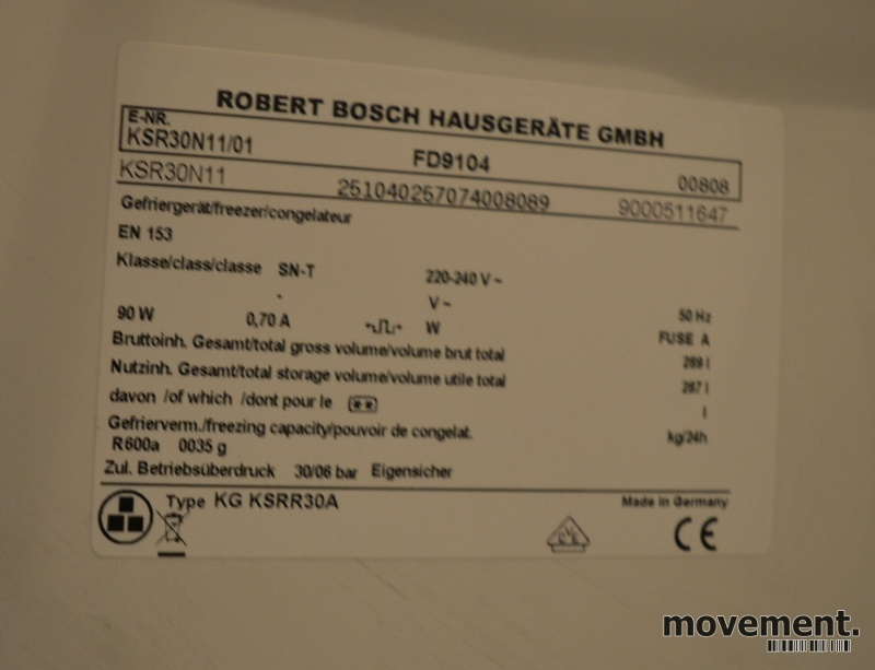 Solgt!Bosch kjøleskap i hvitt, KSR90N11, - 2 / 2