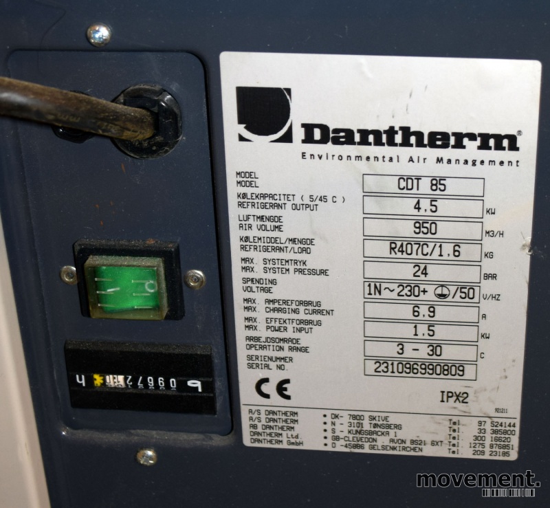 Solgt!Dantherm CDT85 mobil avfukter, 1000 - 4 / 5