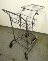 Vasketralle / vaskevogn / bøttetralle i forkrommet metall, pent brukt