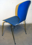 Solgt!Stablestoler i blått / krom, 45cm - 2 / 3