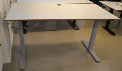 Skrivebord med elektrisk hevsenk i lys grå / grå, 160x80cm, pent brukt
