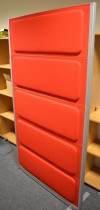 Kinnarps Rezon skillevegg / akustikkpanel, 180cm høyde i rødt, 100cm bredde, pent brukte