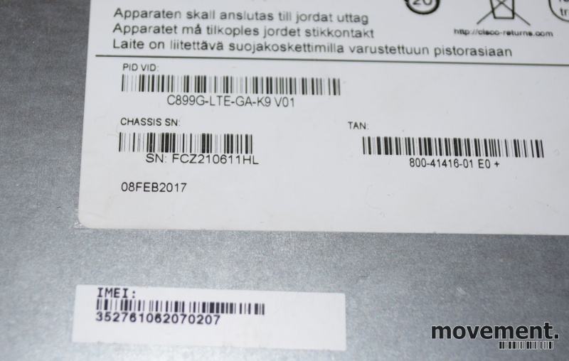 Solgt!Cisco 899G 4G LTE 2.0 ISR-Router, - 3 / 5