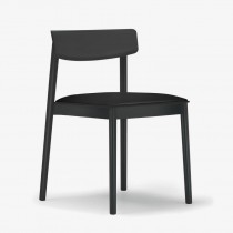 Lekker konferansestol fra Andreu World, modell Smart Chair, sort med sete i sort skinn, NY/UBRUKT