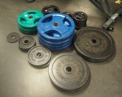 Vektskiver for styrketrening, se liste, pent brukt