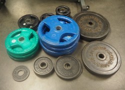 Vektskiver for styrketrening, se liste, pent brukt