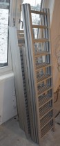 Kjøleromshyller i aluminium 179cm høyde, 40cm dybde, Alminor, 7 gavler og 20 hyller, pent brukt