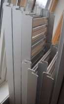 Kjøleromshyller i aluminium 179cm høyde, 40cm dybde, Alminor, 7 gavler og 20 hyller, pent brukt