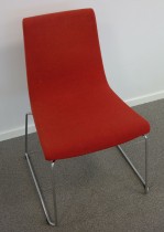 ForaForm Clint konferansestol i rødt stoff, meier/understell i krom, pent brukt