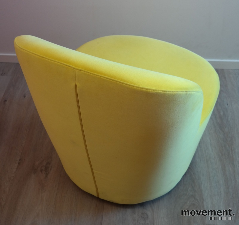 Solgt!Loungestol i gul velour fra IKEAs - 3 / 4