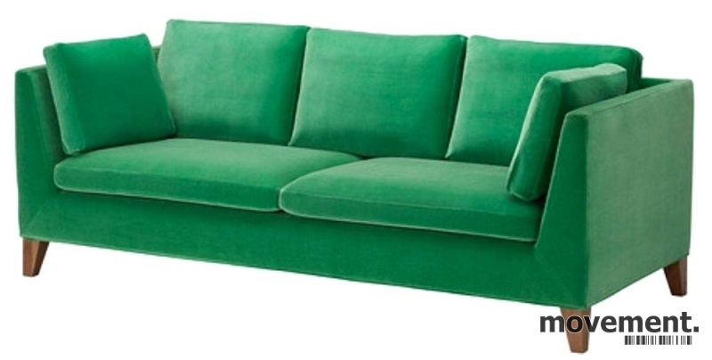 Solgt!3-seter sofa i grønn velour fra - 1 / 4