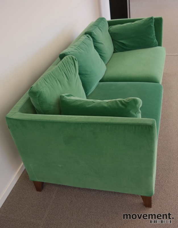 Solgt!3-seter sofa i grønn velour fra - 4 / 4