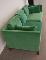 3-seter sofa i grønn velour fra IKEAs Stockholm-serie, bredde 210cm, pent brukt