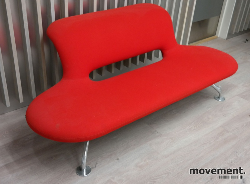 Solgt!Lounge / sofa i rødt stoff fra - 2 / 3