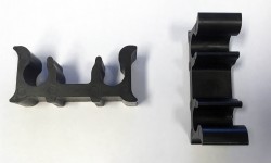 Solid konferansestol BIFA med sortlakkert metallramme og stofftrukket sete og rygg, NY/UBRUKT