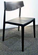 Lekker stablestol i sort kunststoff, UV-behandlet for utendørs bruk, modell MS03, NY/UBRUKT