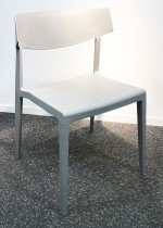 Lekker, grå stablestol i kunststoff, UV-behandlet for utendørs bruk, modell MS03, NY/UBRUKT