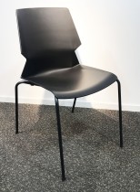 Stablebar konferansestol i sort, sortlakkerte ben i metall, modell Lycra MS02-A, NY/UBRUKT