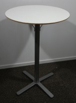 Ståbord / barbord fra Ikea, modell Billsta, Hvit, rund plate, Ø=70cm, H=105,5cm, pent brukt